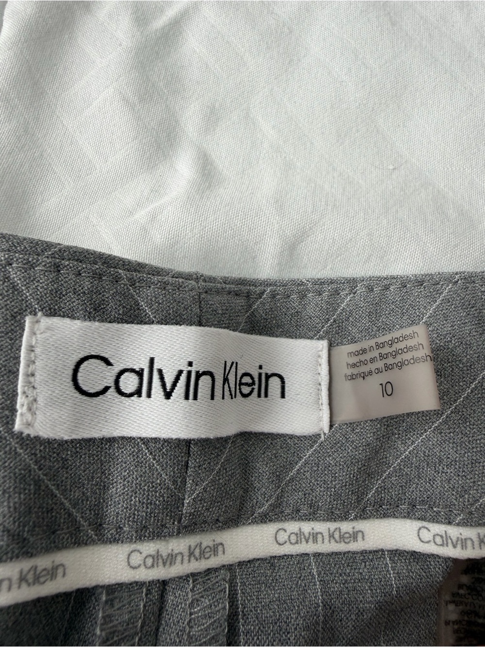 Calvin Klein Pinstripe Vest & Trouser Pantsuit Set Women’s 10 Gray Business Work - Picture 2 of 16